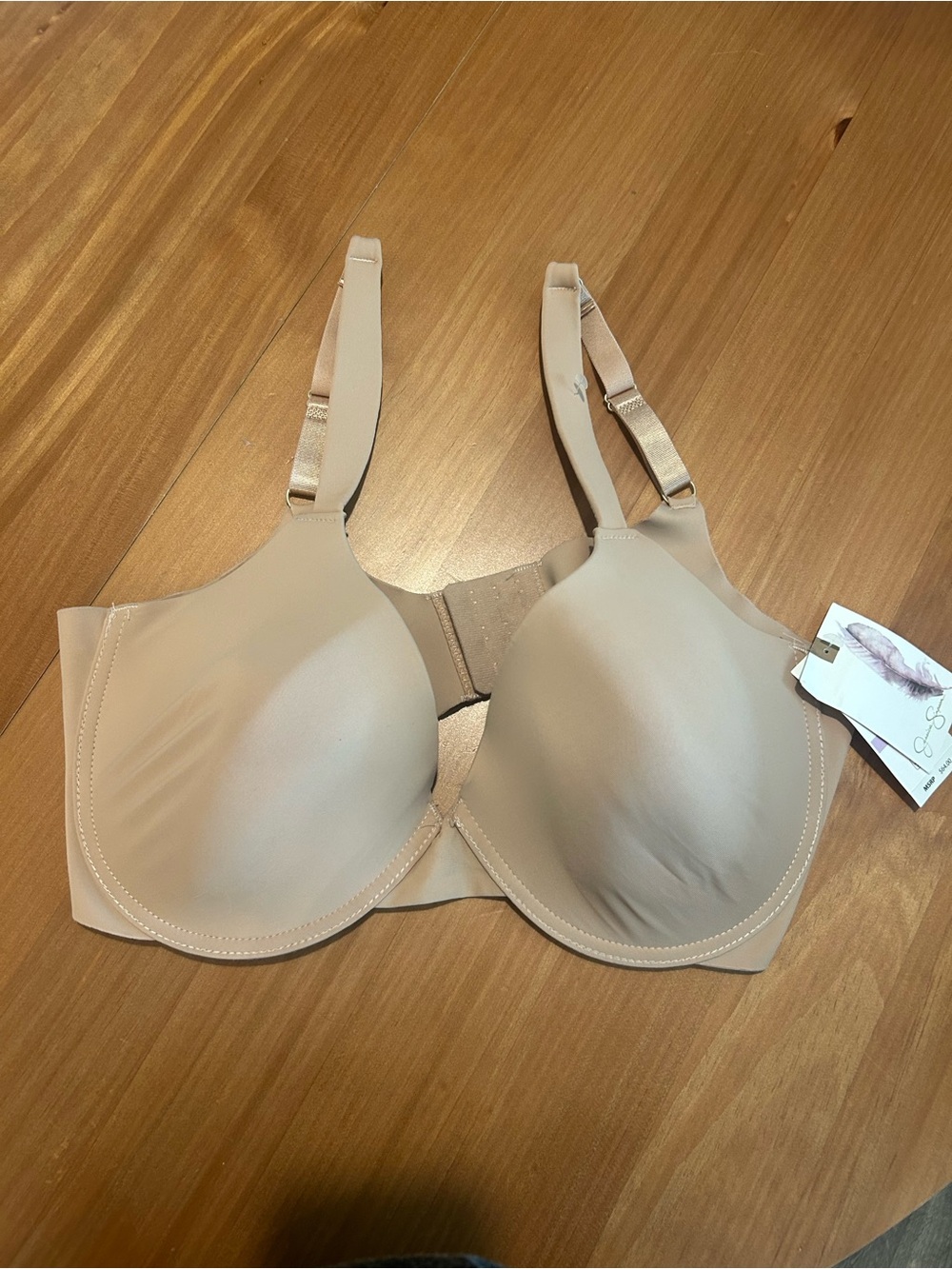 NWT Jessica Simpson Full Figure Back Smoothing Bra 38D Nude